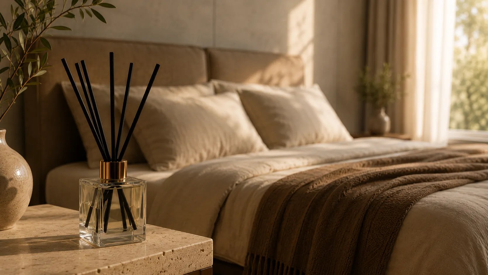 Спокійна спальня з чистим текстилем